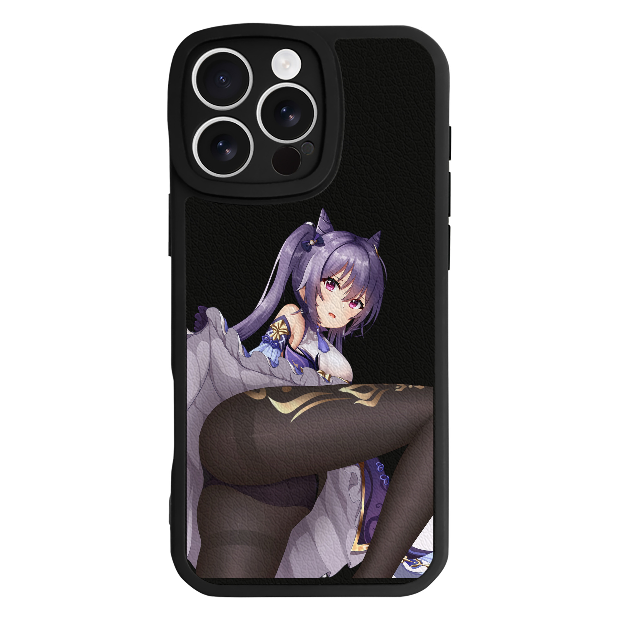 げんし神 刻晴 こくせい genshin Kokusei 【iPhone 16シリーズ対応】シリコンスマホケース（レザー調） 材質：シリコン